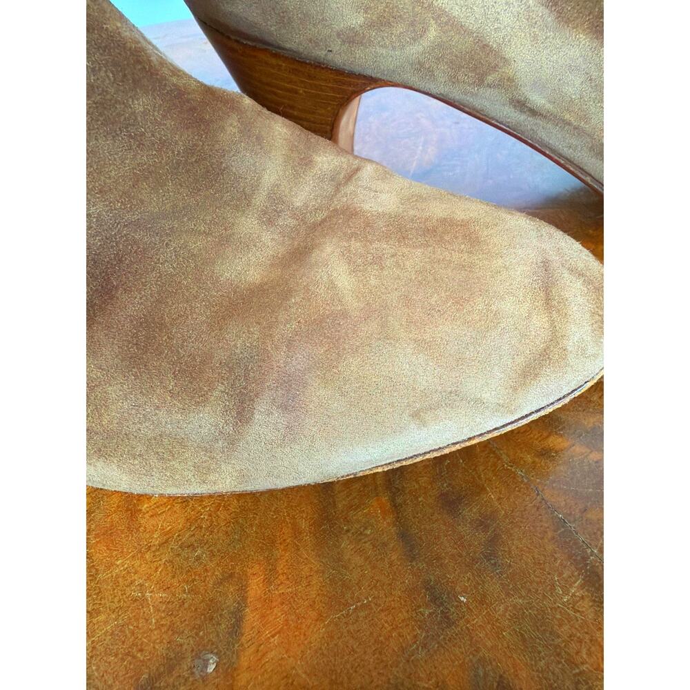 Andrea Pfister Made in Italy Brown Suede Short Boots Faux Fur Lining Women's 9 - Picture 4 of 13